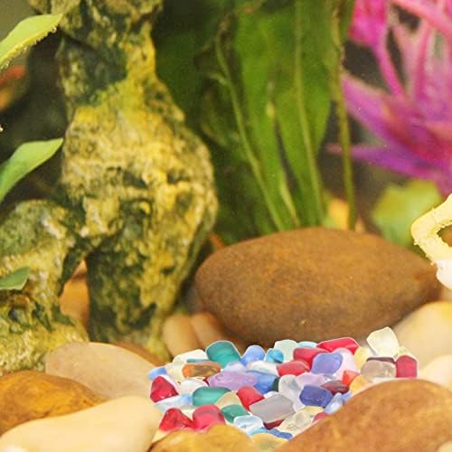 חלוקי חלוקי דקורטיביים קטנים אבן זכוכית: אבני מיכל דגים חלוקי אקווריום טבעי חצץ חיצוני סלעי נהר גן אבני צמח גן