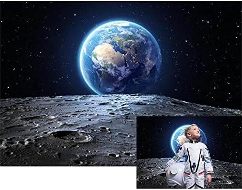 באוצ ' יקו 7 * 5 רגל כדור הארץ וירח רקע גלקסי יקום ירח משטח צילום ילד של מסיבת יום הולדת אוהב אותך לירח תינוק מקלחת קטן אסטרונאוט יום הולדת באנר תא צילום נכס סטודיו