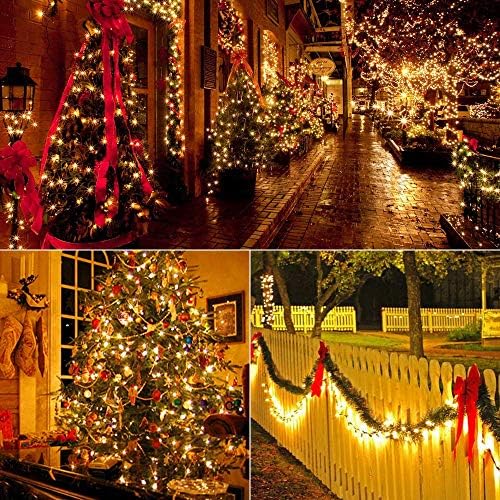בריזלאבס 69.6 רגל 300 ספירת אורות חג המולד ליבון + 200 לד 82 רגל אורות חג המולד לבנים וססגוניים חמים, 11 מצבים אורות פיות ניתנים לעמעום עם שלט לעיצוב עץ מסיבת חדר שינה פנימי / חיצוני