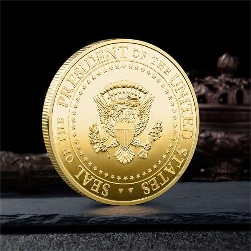 2021-2025 טראמפ דו-צבעי דו-צבעי מזכיר מטבע מדליית מטבע מדליית מטבע נשיא ארהב טראמפ תג מטבעות כסף מטבעות