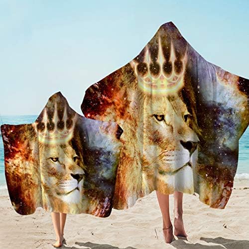 3 ד האריה סלעית חוף מגבת גלקסי רקע זהב האריה עם כתר סלעית אמבט מגבות לילדים מבוגרים קיץ שחייה מקלחת בריכת חוף כיסוי