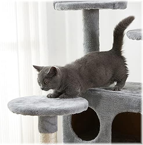 חתול מגדל, 52.76 סנטימטרים חתול עץ עם סיסל מגרד לוח, חתול עץ לחתולים גדולים עם מרופד פלטפורמה, 2 יוקרה דירות, עבור חתלתול, חיות מחמד, מקורה פעילות מרגיע