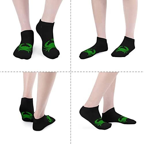 סרטן ירוק מצחיק גרבי קרסול גרביים אתלטים ללא מופע מרופדים לגברים נשים