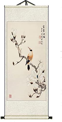 קישוט קיר אסייתי ציור מגילת משי יפהפה משי תלייה סינית