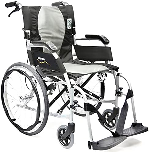 קרמן בריאות ארגונומי כיסא גלגלים ארגו טיסה עם שחרור מהיר סרנים ב 18 מושב, מסגרת, פרל כסף