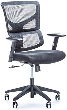 כיסא אקס-כיסא משימות בסיסי, רשת גמישה שחורה-מושב משרדי ארגונומי / משענת גב מתכווננת / מושב קצף / שכיבה רגועה / מושלם לשולחן משרדי או ביתי