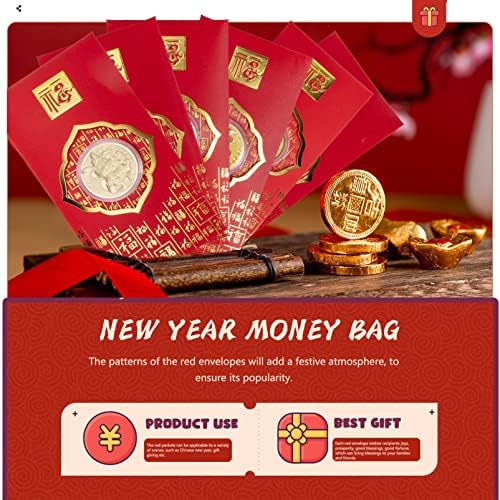 סיני אדום מעטפות 6 יחידות סיני ארנב שנה אדום מעטפת מזל כסף מנות הונג באו מעטפת 2023 סיני אדום כיסים עבור סיני חדש שנה, סיני אביב פסטיבל