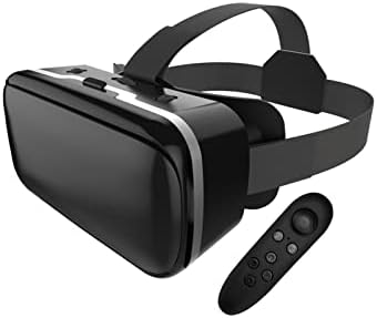 אוזניות מציאות מדומה עם שלט רחוק, אוזניות מציאות מדומה 3 משקפיים למשחק מציאות מדומה / סרט 3 ד, משקפי מגן מוגנות עיניים סקירה מלאה מסך ענק מדהים משקפיים 3 ד, לטלפון 4.5 עד 6 אינץ