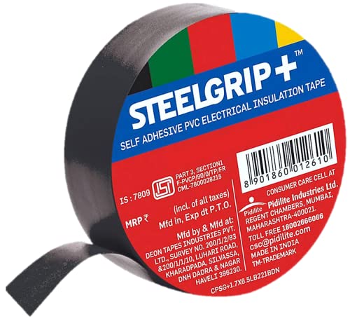 Pidilite SteelGrip דבק עצמי PVC קלטת בידוד חשמלי - 6M ייחודי