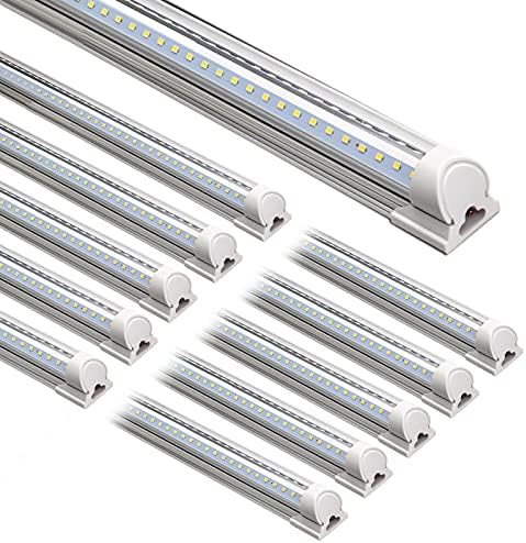 Barrina 6500K T8 LED חנות קלילה קלילה מכסה 8ft 10-pack + 2ft 2 חבילה