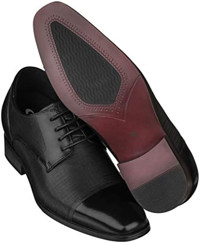 קלטו גברים של בלתי נראה גובה הגדלת מעלית נעליים-פרימיום עור שרוכים פורמליות נעלי אוקספורד-3.2 סנטימטרים גבוה יותר