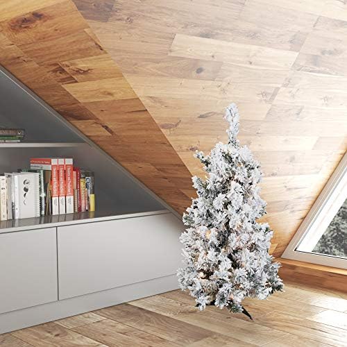 Vickerman מלאכותי 36 x 24 נוהרים מקורה עץ חג המולד של אורן אלסקה - 100 אורות איטלקיים קלים של Dura -Lit® - 127 טיפים PVC