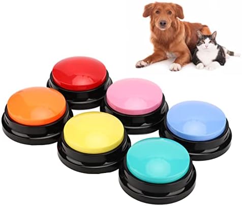 6 כפתור הקלטה קולית, כפתור כלבים, 30 שניות הקלטה ומנגן זמזם לאימוני חיות מחמד, עשוי מחומר ABS, המתאים לחתולים ולחיות מחמד לכלבים.
