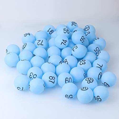 כדורים ממוספרים של 100 יחידות צעצועים 1-100 כדורי הגרלה שולחן כדורי טניס מודפסים כדורי פינג פינג עם מספרים לפרויקט DIY בינגו משחק בידור - כחול