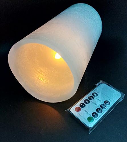 ליטלונה נרות LED לבנים גדולים ללא פלמוס- נרות עמוד סוללת שעווה ריאליסטית בגודל 4x8 אינץ