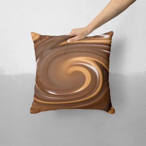 מערבולת שוקולד וכרמל של IIROV - עיצוב בית דקורטיבי בהתאמה אישית מכסה כרית לזרוק מקורה או חיצוני לספה, מיטה או כרית ספה