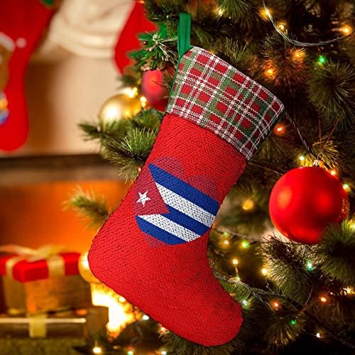 אהבה קובה לב נצנץ חג המולד גרבי חג חג מולד הפיך משתנים מלאי קסום לחג המולד עץ אח תלייה גרביים