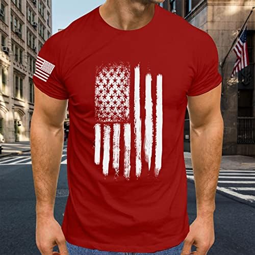 מיאשוי כותנה חולצות לגברים חבילת גברים של עצמאות יום דגל הדפסת אביב / קיץ פנאי ספורט נוח גברים גדול