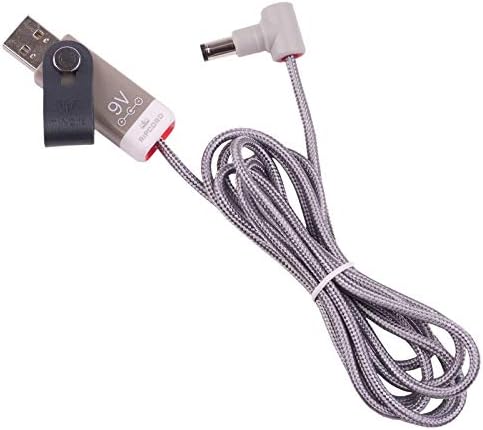 Myvolts RipCord USB עד 9V DC Power Cable התואם למגבר ה- Micro Crush Pix 3 הכתום