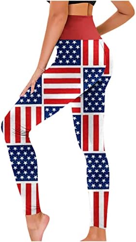 יום העצמאות נשים יוגה יוגה מוטת זעזת גבוהה בקרת בטן תחתית חותלות רץ מכנסיים באורך מלא מכנסיים