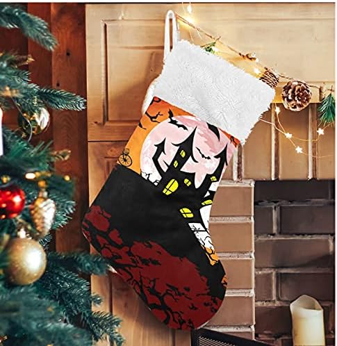 גרבי חג המולד של Alaza, קישוטי גרביים גדולים של ליל כל הקדושים, קלאסית קלאסית קלאסית לעיצוב עונת החגים המשפחתית תפאורה 1 חבילה, 17.7 '' 19