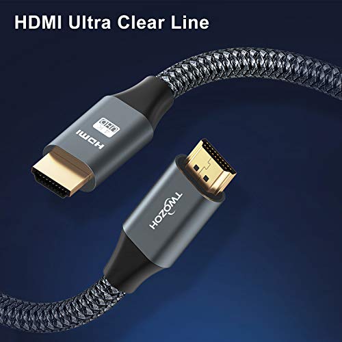 TwoZOH 4K HDMI כבל 30ft, מהירות גבוהה 18 ג'יגה -ביט לשנייה HDMI לכבל HDMI 2.0, כבל HDMI קלוע תואם ל- PS5, PS3, PS4, PC, מקרן, HDTV, Xbox