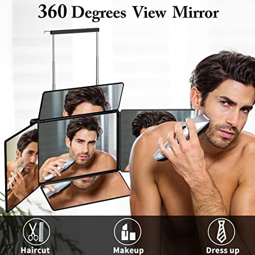 אודוד 5 דרך מראה עבור שיער חיתוך, 360 * איפור מראה עם מתכוונן גובה סוגריים, בארבר מראה עצמי לחתוך, גילוח, טיפוח, נייד עבור נסיעות, חדרי שינה, אמבטיה