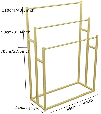 WXXGY מתלים ייבוש מגבות למחזיק מגבות בודד, מעמד בר מגדל, מתכת עמידה חלודה, קל להתקנה/זהב