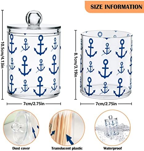 ים 2 חבילה כותנה ספוגית כדור מחזיק ארגונית מתקן פלסטיק זכוכית מכולות עם מכסים חוט פיק מחזיק אמבטיה מארגני מכולות עבור כותנה כדור עגול רפידות חוט