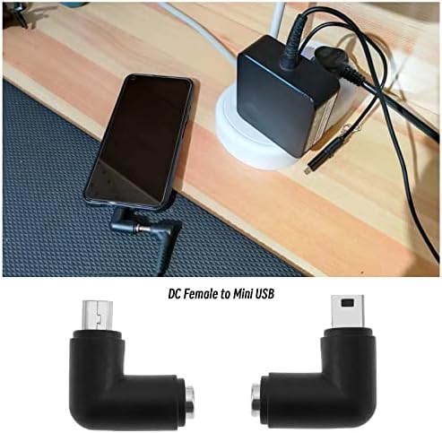 2 PCS DC 5.5x2.1 ממ למיני מתאם USB מיני 90 מעלות מיני DC מתאם חשמל מתאם חשמל מחבר טעינה למכשירים חשמליים קטנים טלפונים ניידים