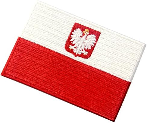 דגל פולין רקום סבל סמל ציפורים ברזל פולני על תפירה על טלאים לאומיים של פולסקה