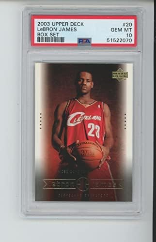 2003 תיבת סיפון עליונה סט מס '20 לברון ג'יימס טירון RC פנינה מנטה PSA 10 כרטיס מדורג - כרטיסי טירון של כדורסל