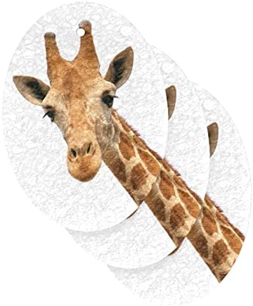 Alaza Giraffe Head Animal Spogges טבעי מטבח תאית ספוג למנות שטיפת אמבטיה וניקוי משק בית, שאינו מגרש וידידותי לסביבה, 3 חבילות