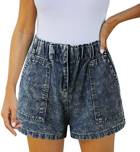 Miashui נשים פלוס מכנסי טרנינג בגודל נשים מכנסי קיץ קצרים ז'אן מותניים גבוה מותניים דק חור ג'ין קצר עם מכנסי שמלה כהים