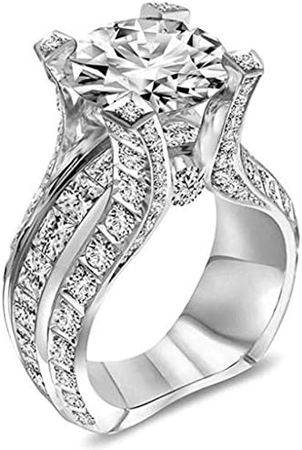כסף טבעת כלה זירקון יהלומים אלגנטי אירוסין נישואים טבעת מתנה טובה עבור חברה, החבר, משפחה
