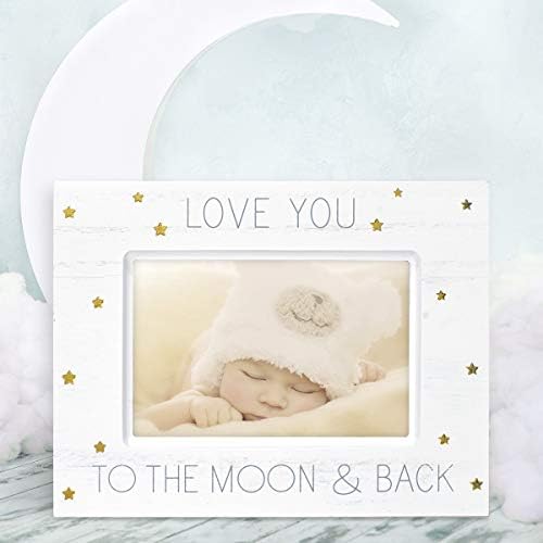 Malden International מעצבים זיכרונות לתינוקות אוהבים אותך לעץ עם מבטאי נייר זהב מסגרת תמונה, 4x6, לבן
