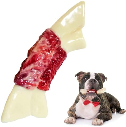 Jjxslf4 צעצועים לכלבים לעיסות אגרסיביות, צעצוע עצם כלב ניילון כמעט בלתי ניתן להריסה לגזע בינוני גדול, לא רעיל דרגת ניילון גור כלב צעצועים לעיסה עמידים