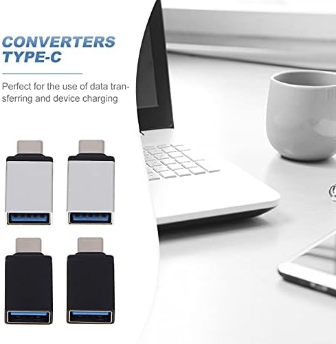 Solustre 4PCS נייד USB מכסף מגוון למתאמים סוג טלפון- C למכשירים ממירי צבע זהב העברת מתאם. ממיר נתוני Mibile