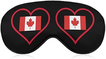 אני אוהב קנדה אדום לב הדפס מסיכת עיניים קלה חוסמת מסכת שינה עם רצועה מתכווננת לטיולים משמרת שינה