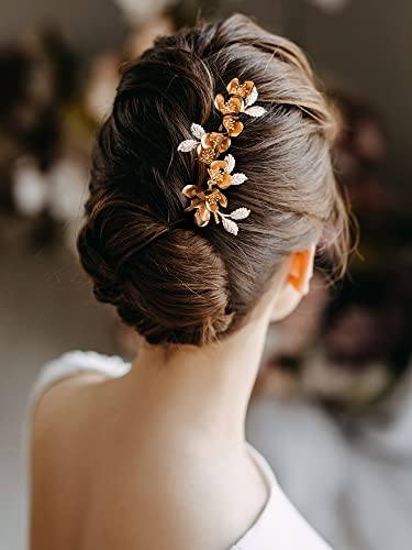 אה כלה זהב חתונה שיער אביזרי כלות שיער מסרק פרח שיער קליפים כלה כיסוי ראש שיער אביזרי עבור נשים חתונה
