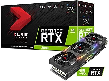 Pny geforce rtx 3090 24GB XLR8 התקוממות משחקי Epic-X RGB משולש כרטיס גרפיקה