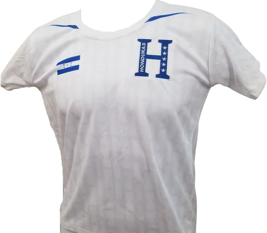 Camisa seleccion de honduras para niños, la camisa del país que te vío nacer, colores azul y blanco con la h bordada