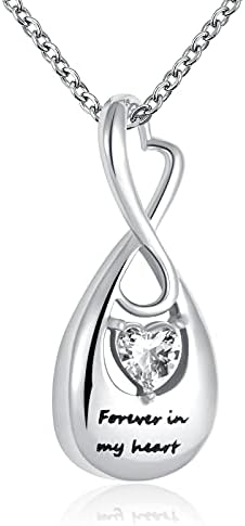 Yqslin infinity refectake תכשיטים שרשרת שריפת שריפת זיכרון לאפר אפר לאפר אנושי נשים בוגרות לנצח בליבי