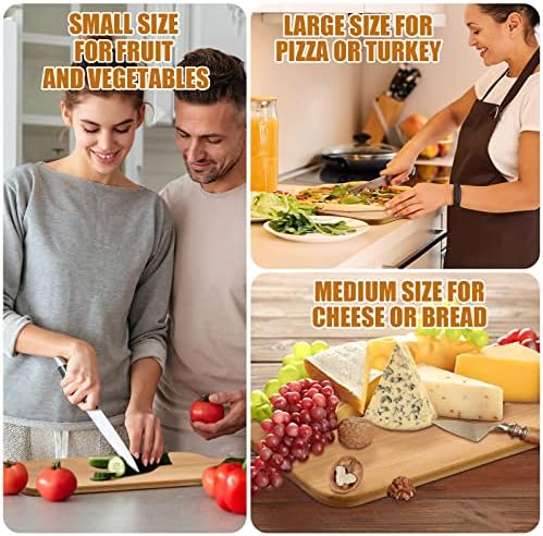 12 חבילות חיתוך לוח סט רגיל קיצוץ לוח עם ידיות גדול הגשת לוח עץ מטבח חיתוך לוח בתפזורת עבור ירקות בשר פיצה גבינת פירות לחם