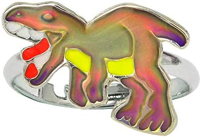 כיף תכשיטים דינוזאור צבע שינוי ילדים טי רקס מצב רוח טבעת מתנה עבור בני בנות גודל מתכוונן
