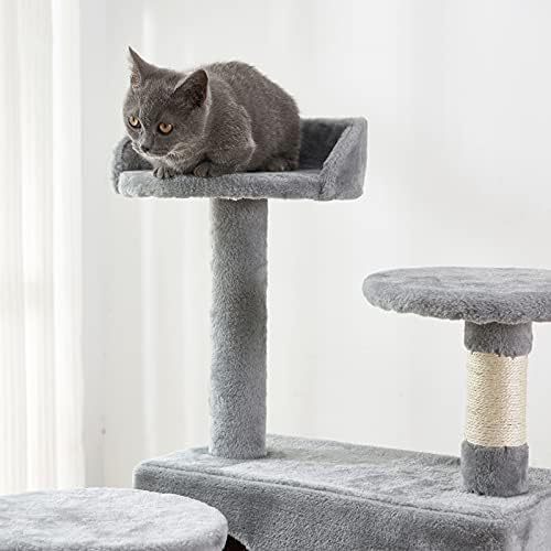 חתול מגדל, 52.76 סנטימטרים חתול עץ עם סיסל מגרד לוח, חתול עץ לחתולים מקורה גדול עם מרופד פלטפורמה, 2 יוקרה דירות, עבור חתלתול, חיות מחמד, מקורה פעילות מרגיע