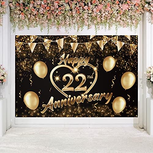 שמח 70 שנה רקע באנר דקור שחור זהב-גליטר אהבת לב שמח 70 שנים חתונה מסיבת יום נישואים נושא קישוטי עבור נשים גברים ספקי