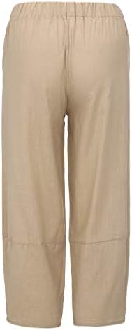 מכנסי טיול קפרי של קסילוצר נשים מנסות מוצקות מזדמנים נשים מכנסיים מכנסיים מכנסיים אלסטיים רופפים מכנסיים רחבים