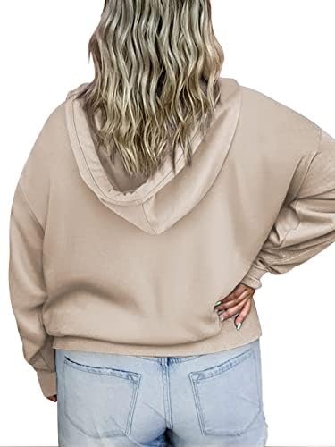 כפתורי גודל גודל של נשים בגודל גודל צווארון סווטשירטים עם סווטשירטס עם סוודר סוודרים עם כיס קנגורו xl-4xl