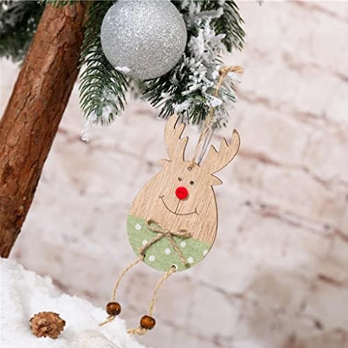 Ｋｌｋｃｍｓ קישוטי עץ חג המולד תליון עץ חג המולד עשוי עץ, 15x6 סמ, סגנון 01, כמתואר